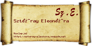 Sztáray Eleonóra névjegykártya